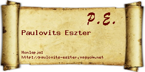 Paulovits Eszter névjegykártya