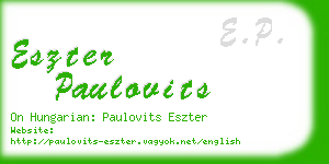 eszter paulovits business card